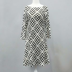 Black & White Three-Quarter Sleeve Dress Size S